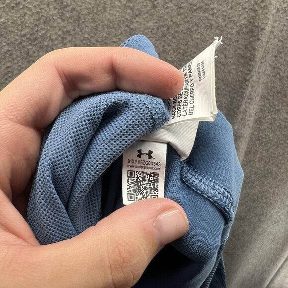 Under Armour Leggings Womens Large Blue Geometric Print Capri Gym Workout - Picture 4 of 10